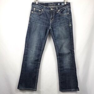 Vintage Miss Me Cowgirl White Topstitched Boot Cut Jeans